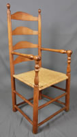 Eastern North Carolina ladder back arm chair circa 1770 - 1780.